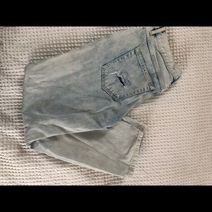 Distressed Washed-Color Jeans